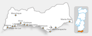 Algarve map - portugal - portugalvilla.com