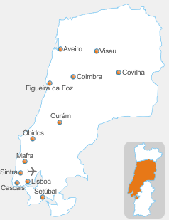 Central Portugal map - portugal - portugalvilla.com